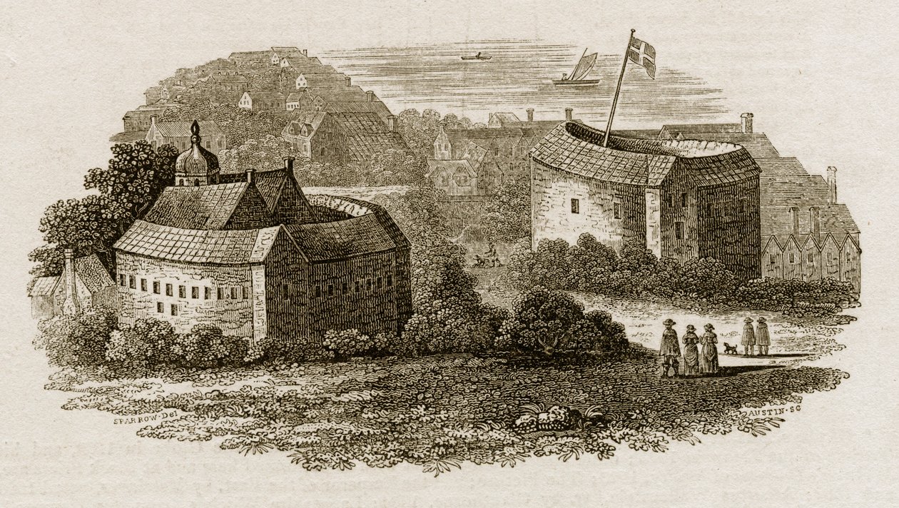 Bear Garden and Globe Theatre, Southwark, London, c1600 c1815 av Austin