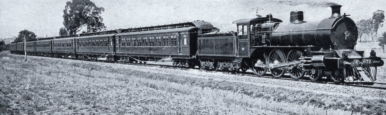 Melbourne-Sydney Express, c.1900, från `Under the Southern Cross - Glimpses of Australia, publicerad av Department of External Affairs, Melbourne, 1908 av Australian Photographer