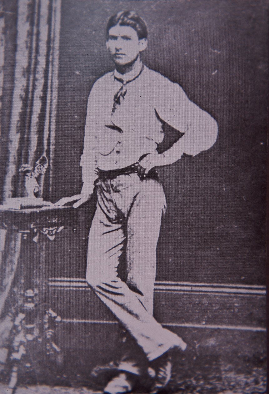 Kelly Gang-medlemmen Steve Hart som dog i lågorna på Glenrowan Hotel, 28 juni 1880 (s/v foto) av Australian Photographer