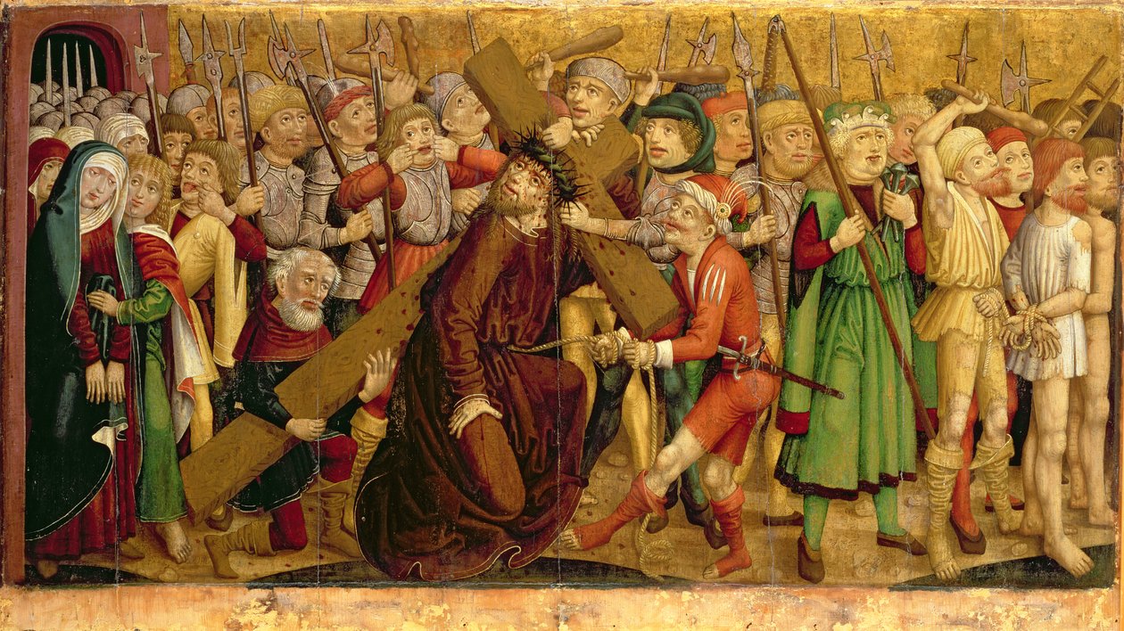 Kristus bär korset, 1460 (tempera på panel) av Austrian School
