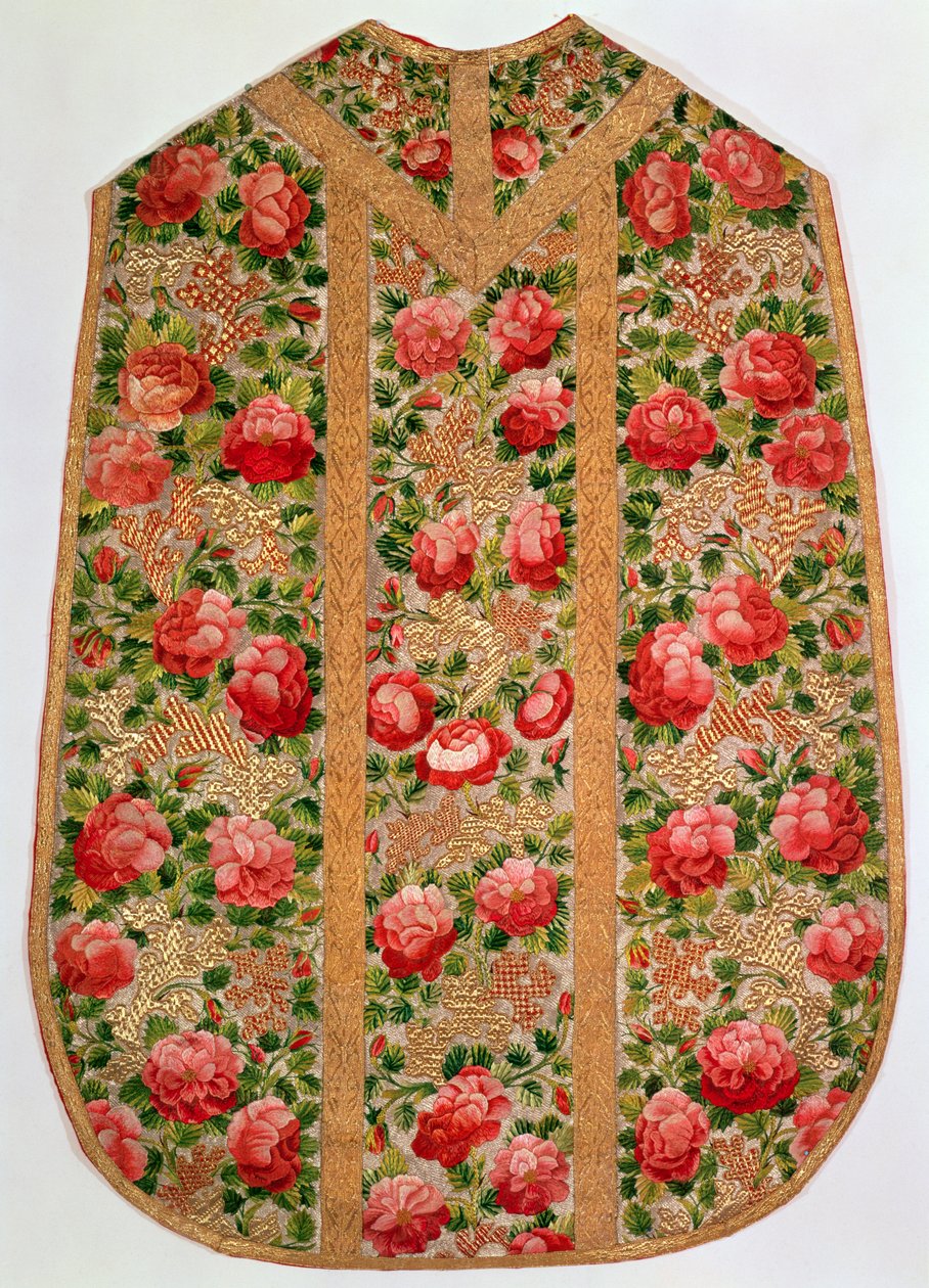 Broderad chasibel från den så kallade Rose Pontifical set, Wien, ca 1700 (silke) av Austrian School