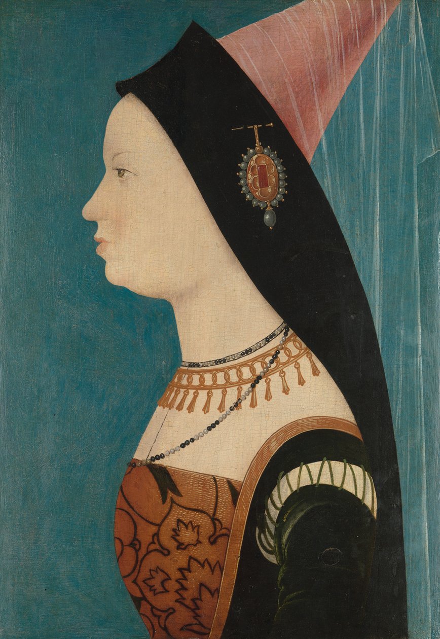 Maria av Bourgogne, 1528 (olja på granpanel) av Austrian School