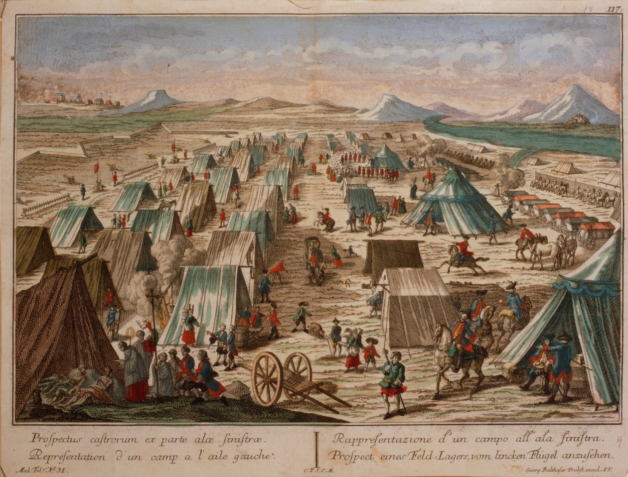 Militärläger, ca 1780 av Austrian School