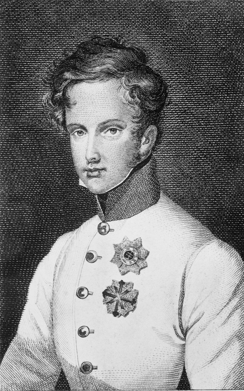 Napoleon II, Francois Charles Joseph Bonaparte (1811-32) son till Napoleon Bonaparte I (1769-1821) senare hertig av Reichstadt (1818) c.1811-14 av Austrian School