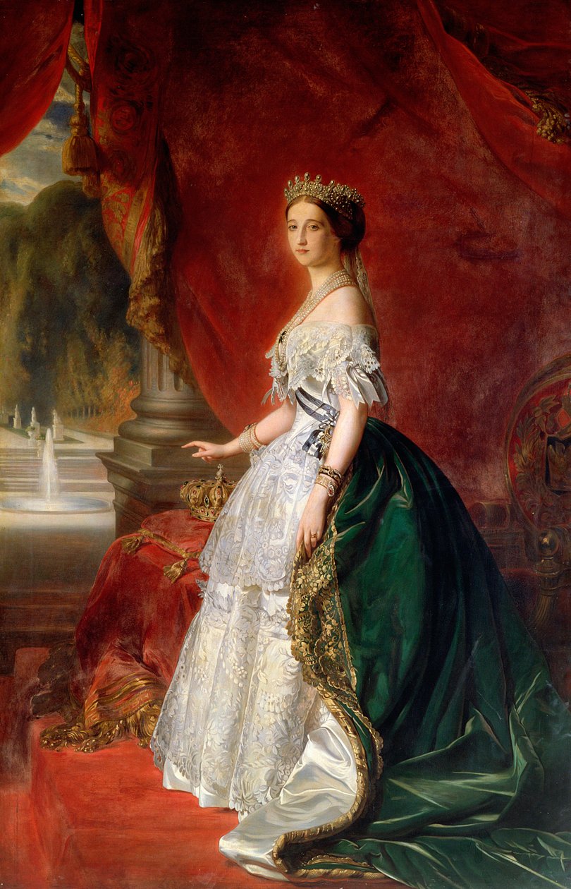 Porträtt av kejsarinnan Eugenie av Frankrike (1826-1920) (se även 75383) (olja) av Austrian School