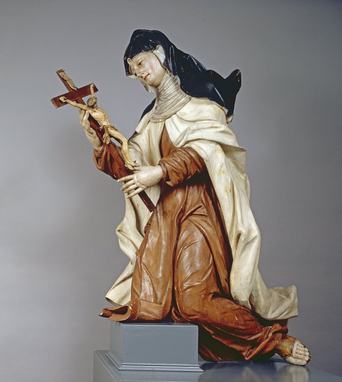 St. Teresa av Avila (1515-82) c.1760-65 (polykrom och linträ) av Austrian School