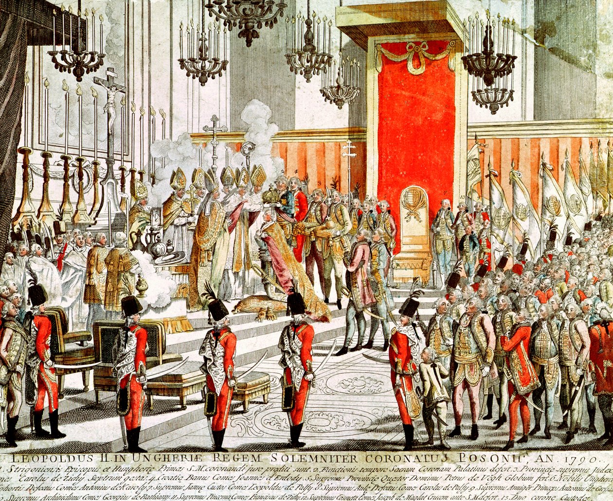Leopold II:s (1747-92) kröning i Bratislava 1790 av Austrian School