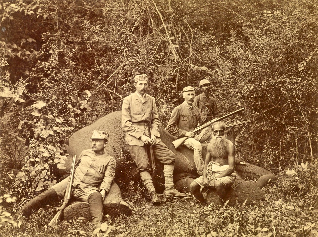 Ärkehertig Franz Ferdinand efter jakten, Sri Lanka c.1892 av Austrian School