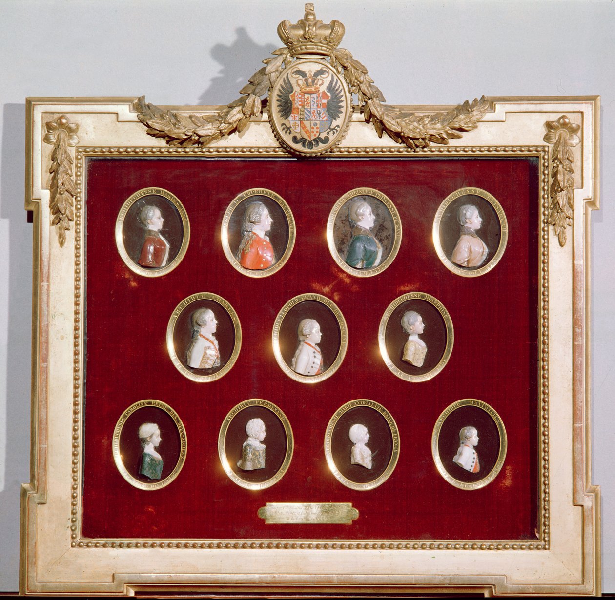 Josef II (1741-90) Helige romerske kejsare och kung av Böhmen och Ungern och hans bröder och systrar, inklusive hans syster Marie-Antoinette (1755-93) (vax) av Austrian School