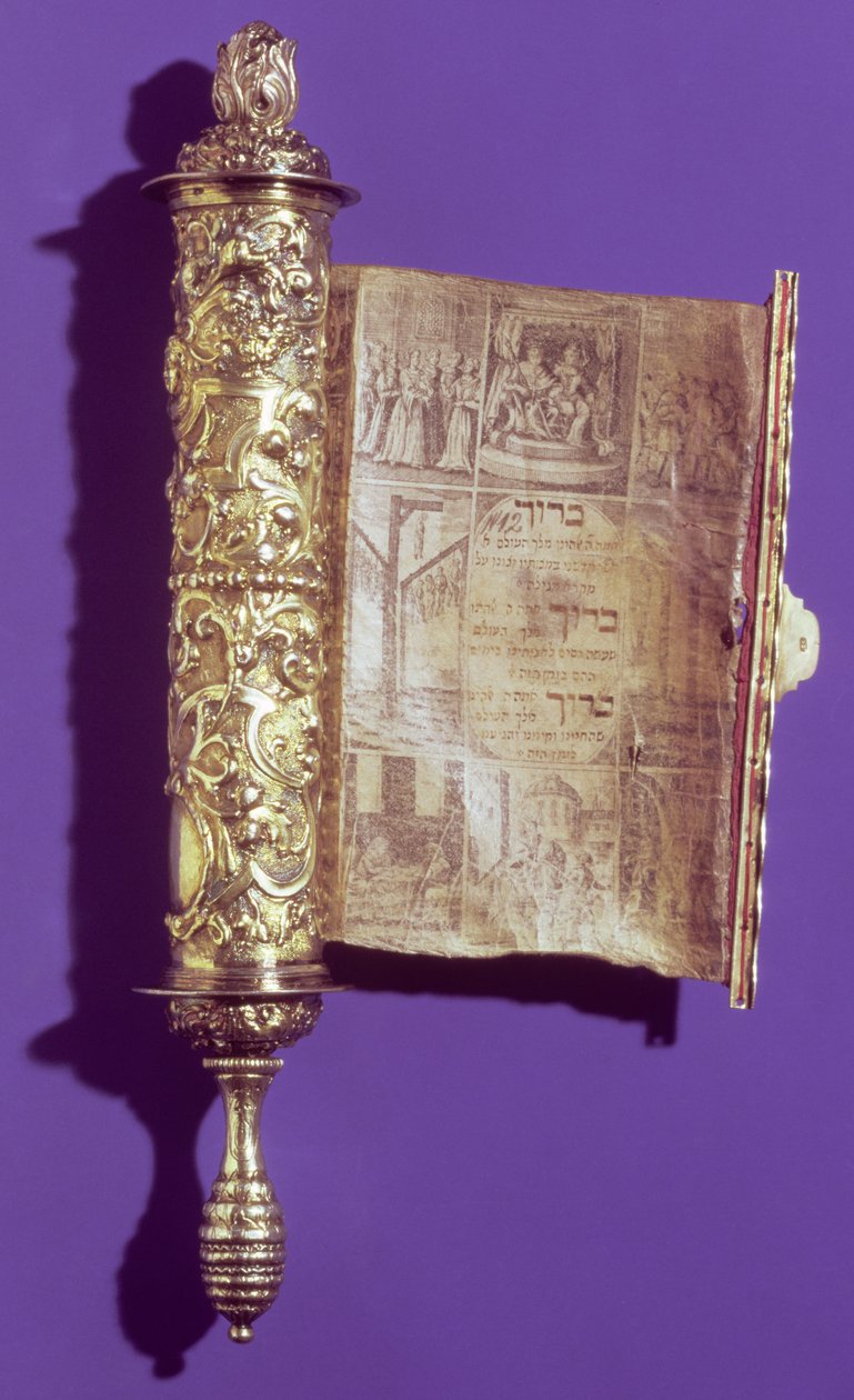 Megillah (Esters bokrulle) i ett silverfodral, Wien, c.1715 av Austrian School