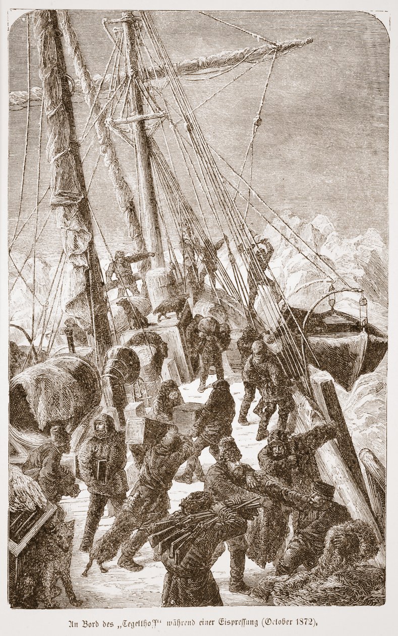 Ombord på Tegetthof under en isstorm, oktober 1872, 1876 av Austrian School