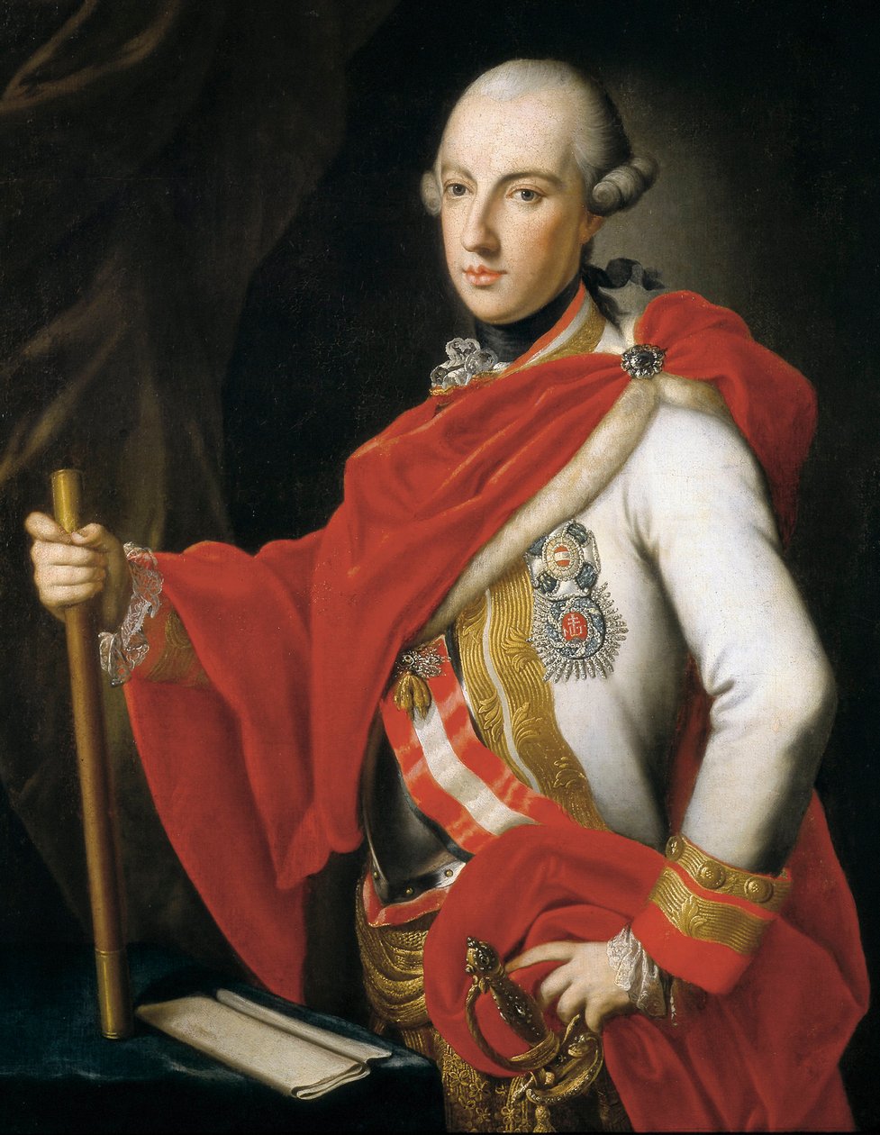 Porträtt av kejsar Josef II (olja på duk) av Austrian School