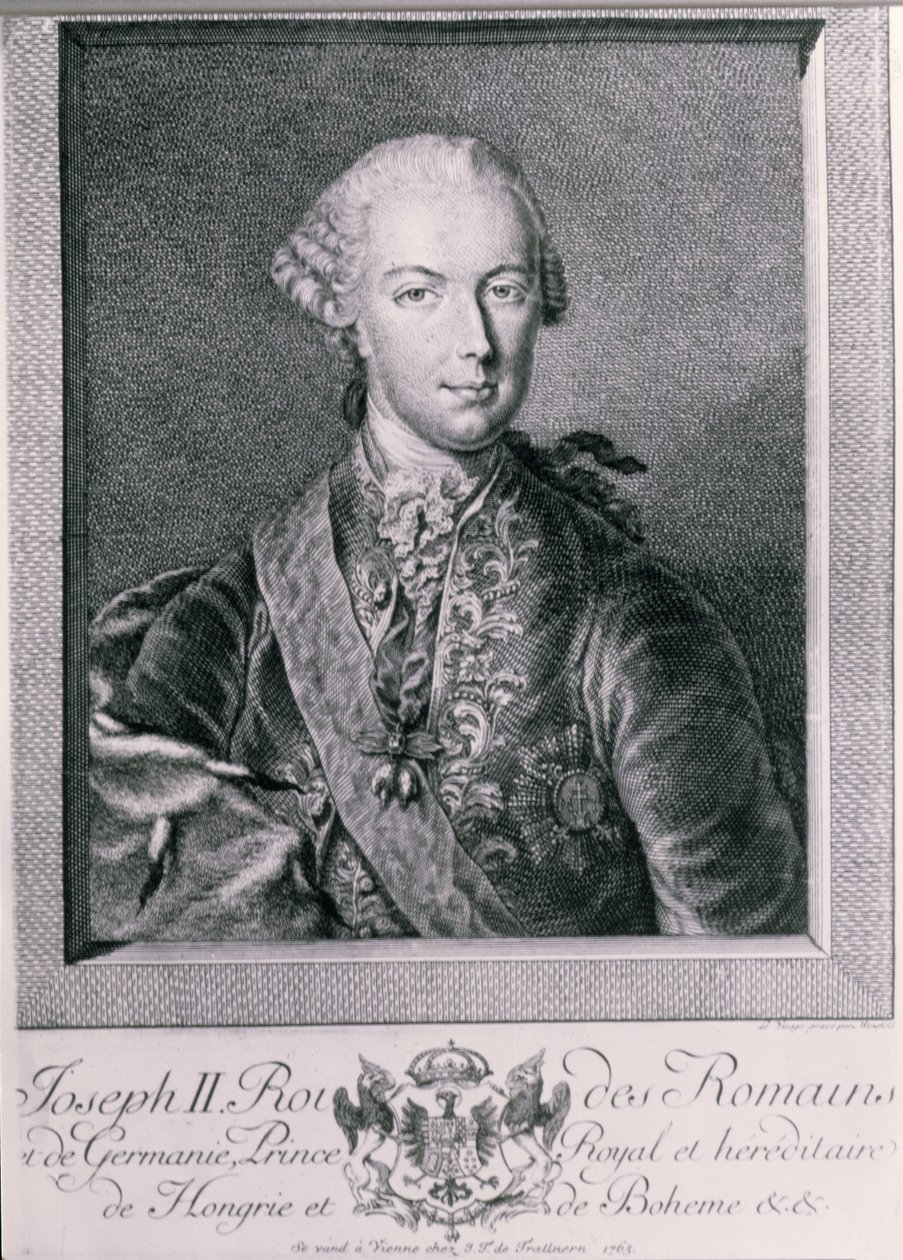 Porträtt av Josef II (1741-90) kung av Tyskland och den helige romerske kejsaren, 1763 av Austrian School