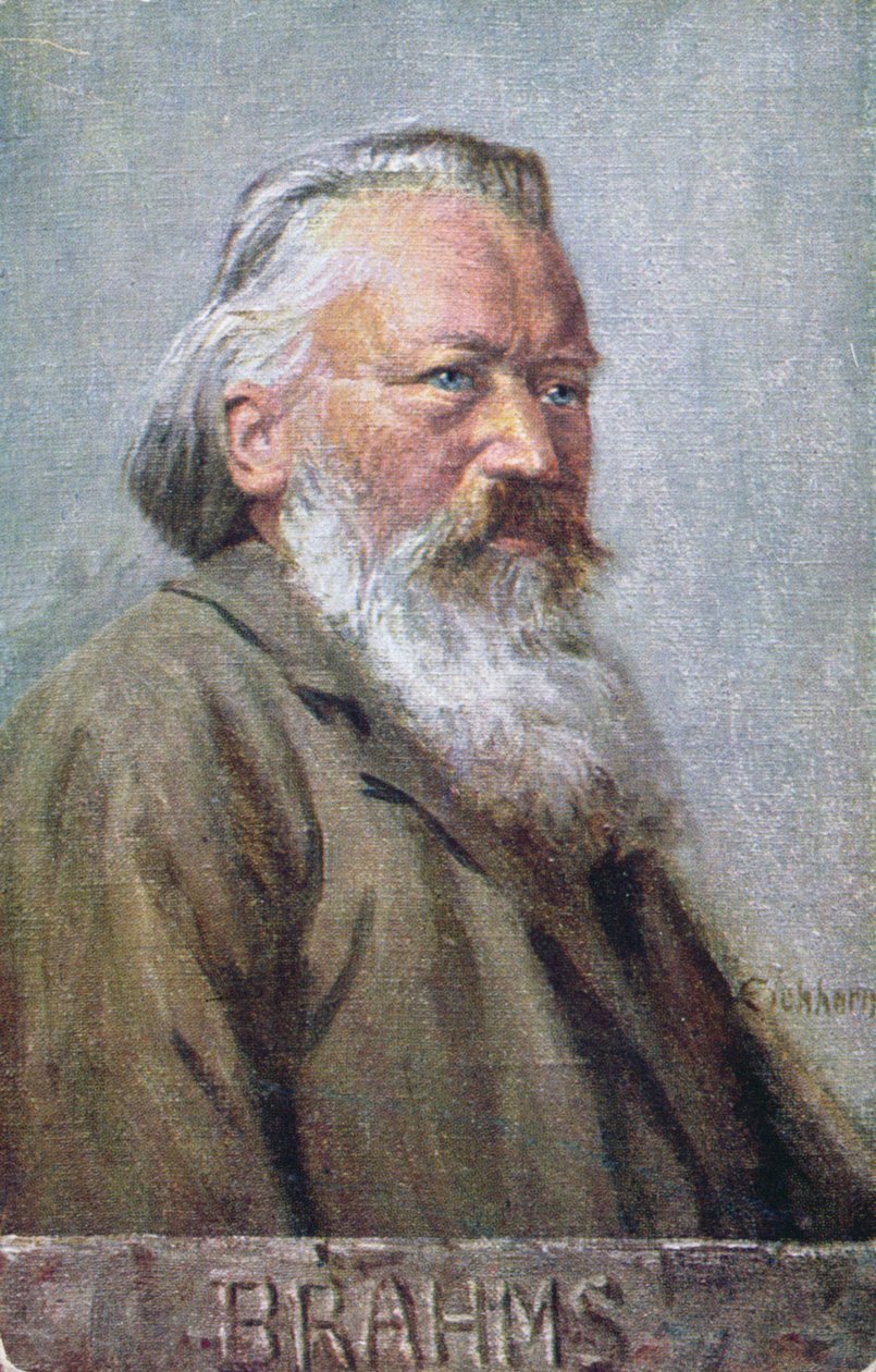 Vykort föreställande Johannes Brahms ca 1910 av Austrian School