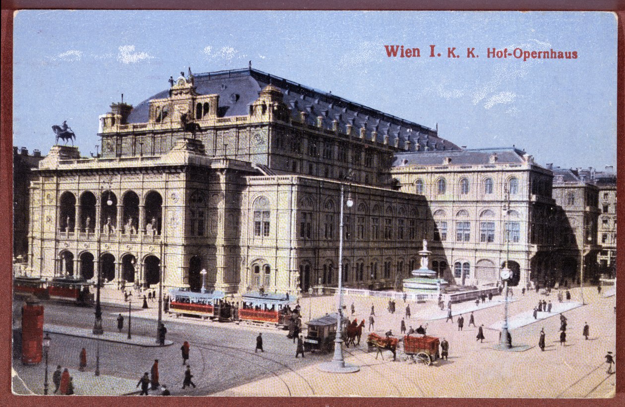 Vykort föreställande Wiens statsoperahus, c.1900 av Austrian School