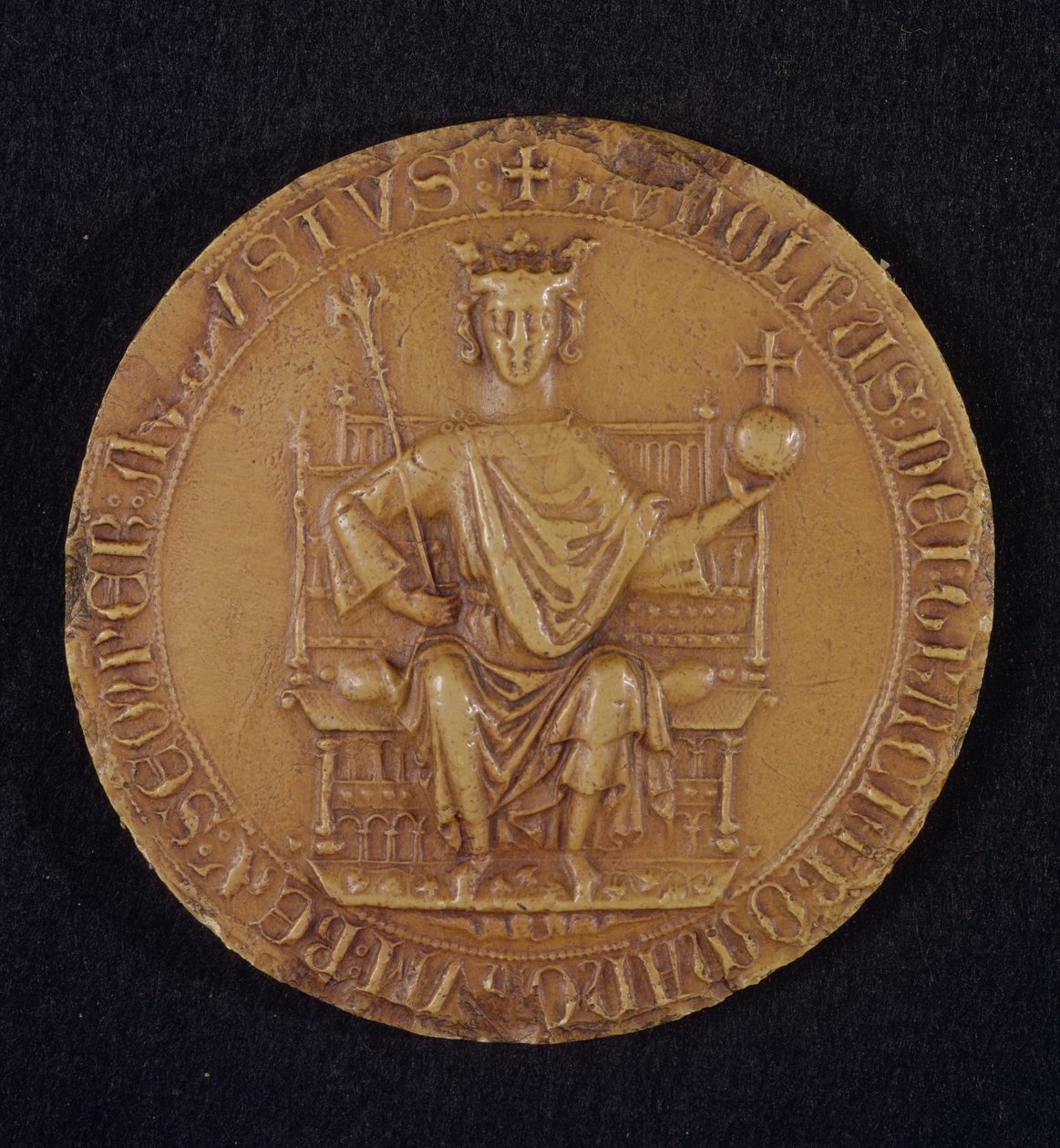 Sigill av Rudolf I (1218-91) av Habsbourg, 1289 (vax) av Austrian School