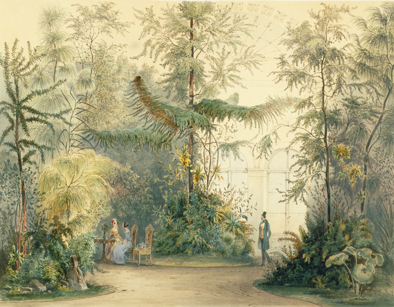 Hofburgpalatsets vinterträdgård, Wien, 1852 (se även 170851, 171910) av Austrian School