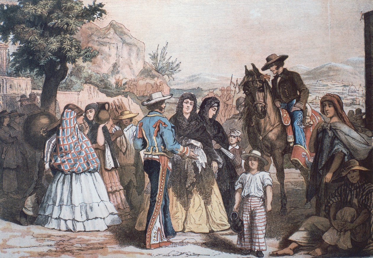 Traditionella mexikanska dräkter från mitten av artonhundratalet av Austrian School
