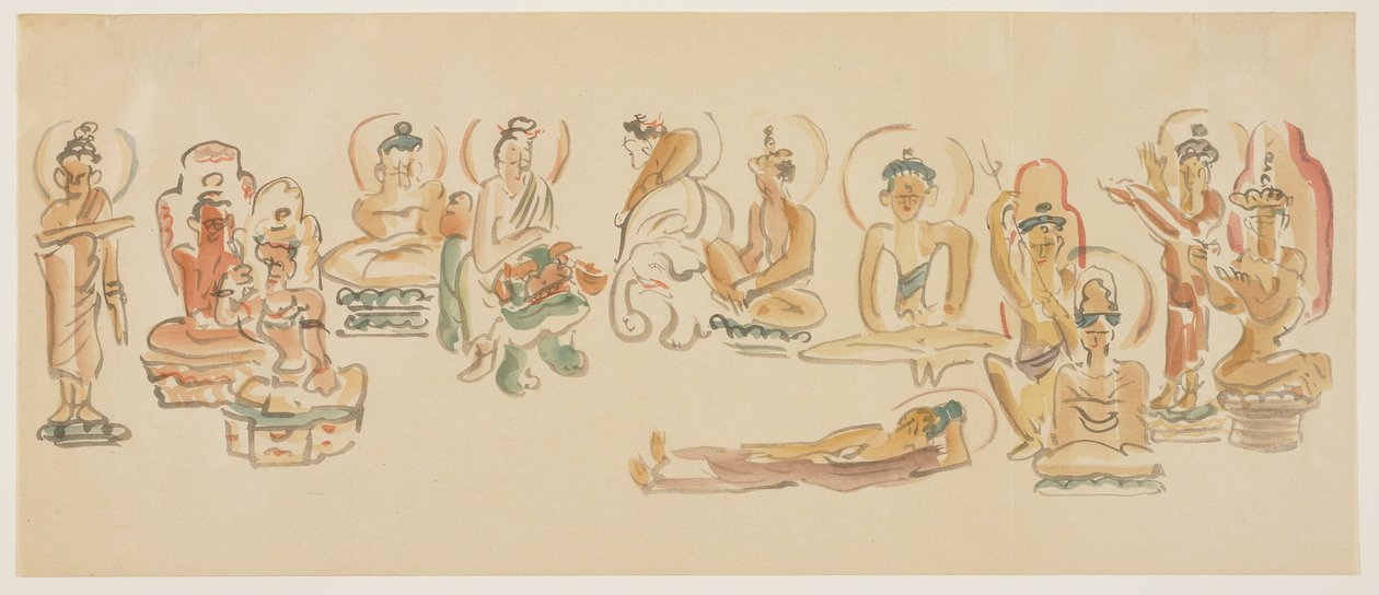 (Asakusa Kannon tempelkarikatyrer B), ca. 1900 av Awashima Kangestu