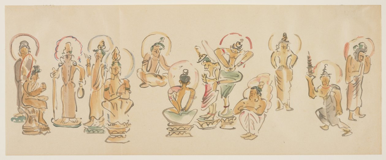 (Asakusa Kannon tempelkarikatyrer C), ca. 1900 av Awashima Kangestu