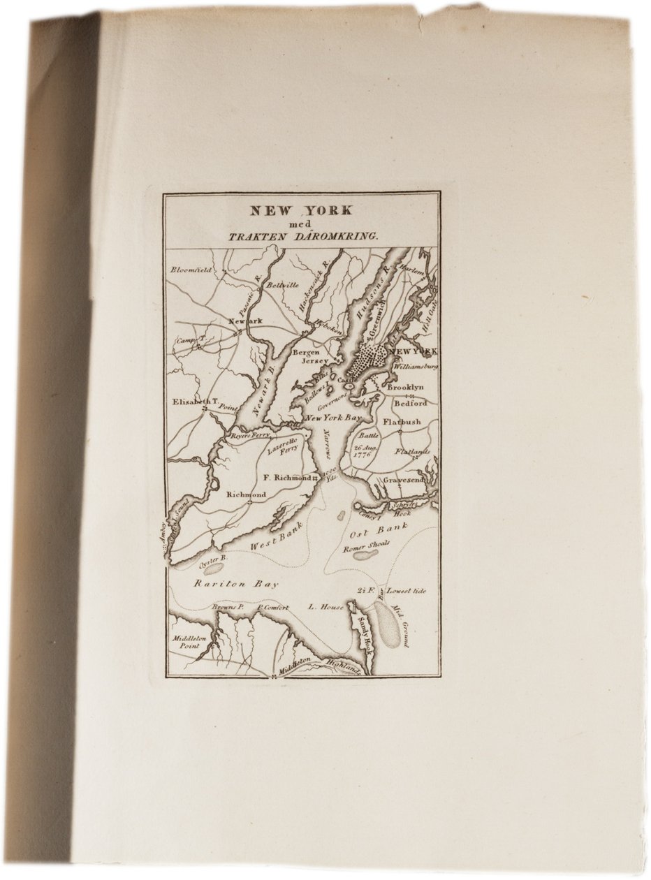Karta över New York, från en atlas över USA, 1824 av Axel Leonhard Klinckowström