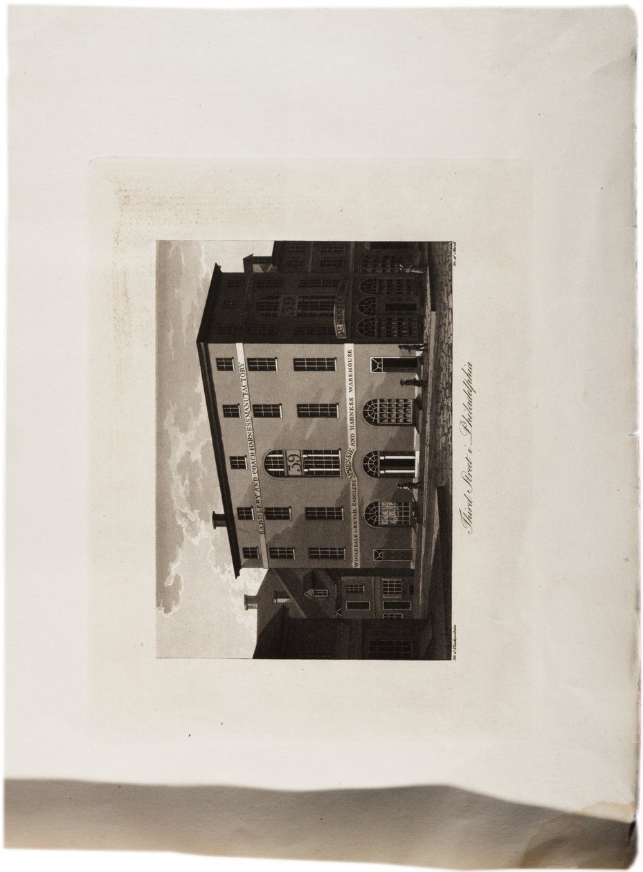Third Street, Philadelphia, från Atlas of the United States, 1824 (akvatint) av Axel Leonhard Klinckowström