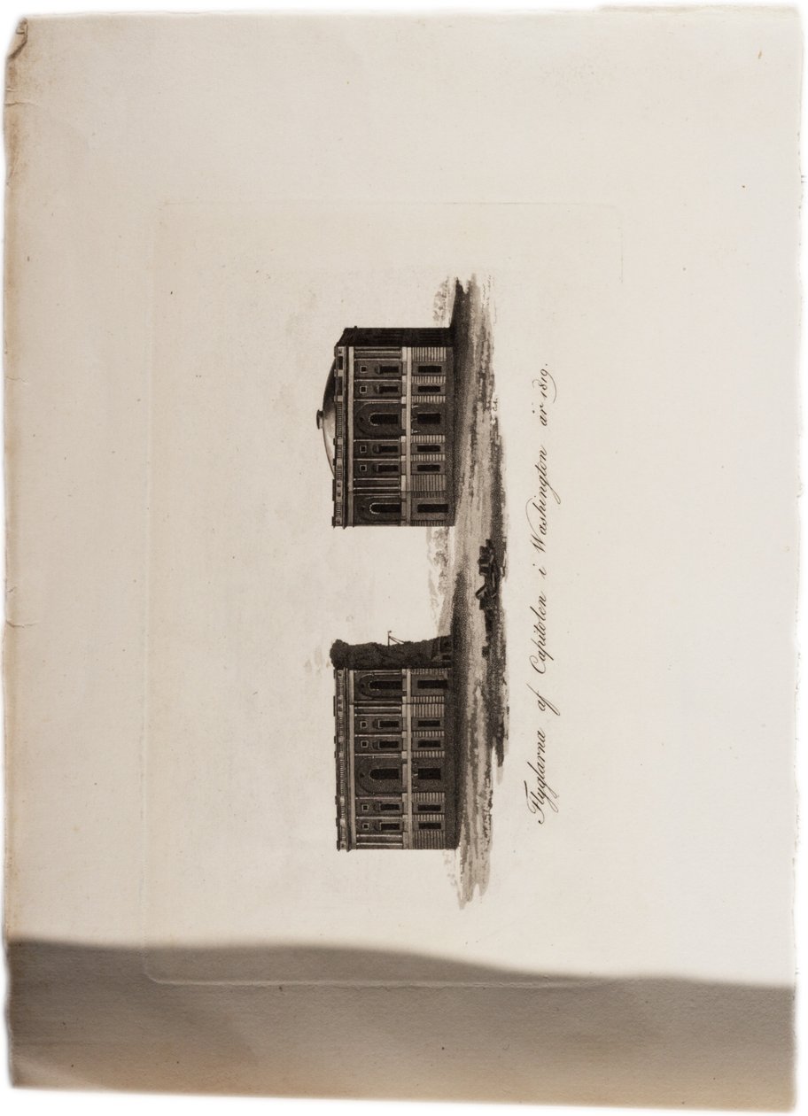 Wings of the Capitol, Washington, 1819, från en Atlas of the United States, 1824 (akvatint) av Axel Leonhard Klinckowström