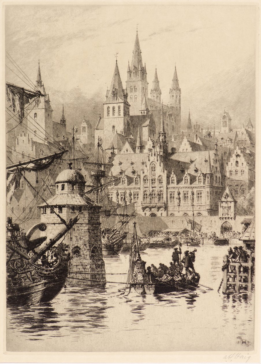 Gotiska torn och flod, Köln av Axel Haig