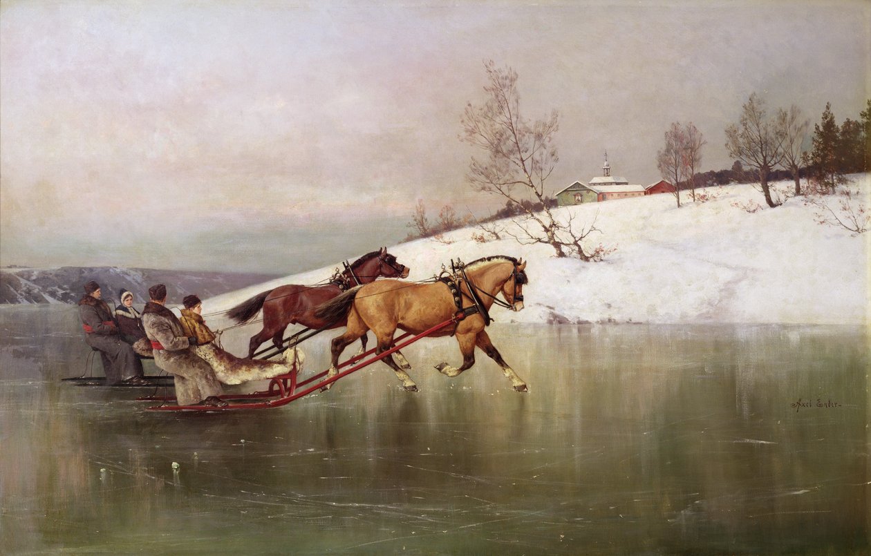 A Race (olja på duk) av Axel Hjalmar Ender