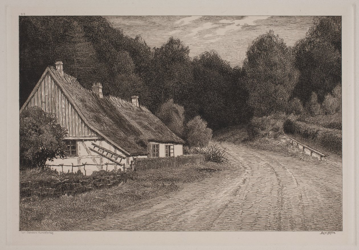 Danska: Bondgård vid skogen av Axel Holm
