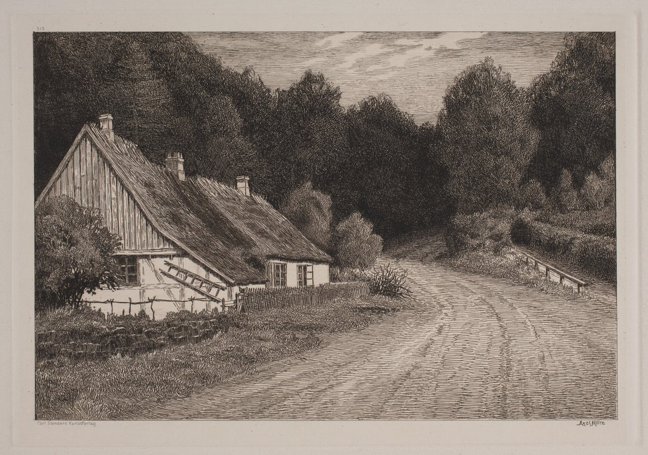 Danska: Bondgård vid skogen av Axel Holm