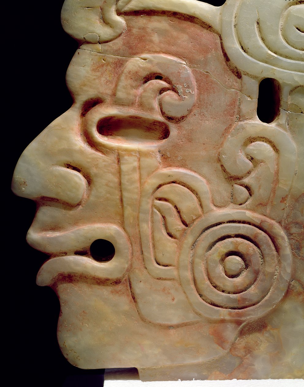 Profil av en man med örhängen (polykrom onyx) av Aztec