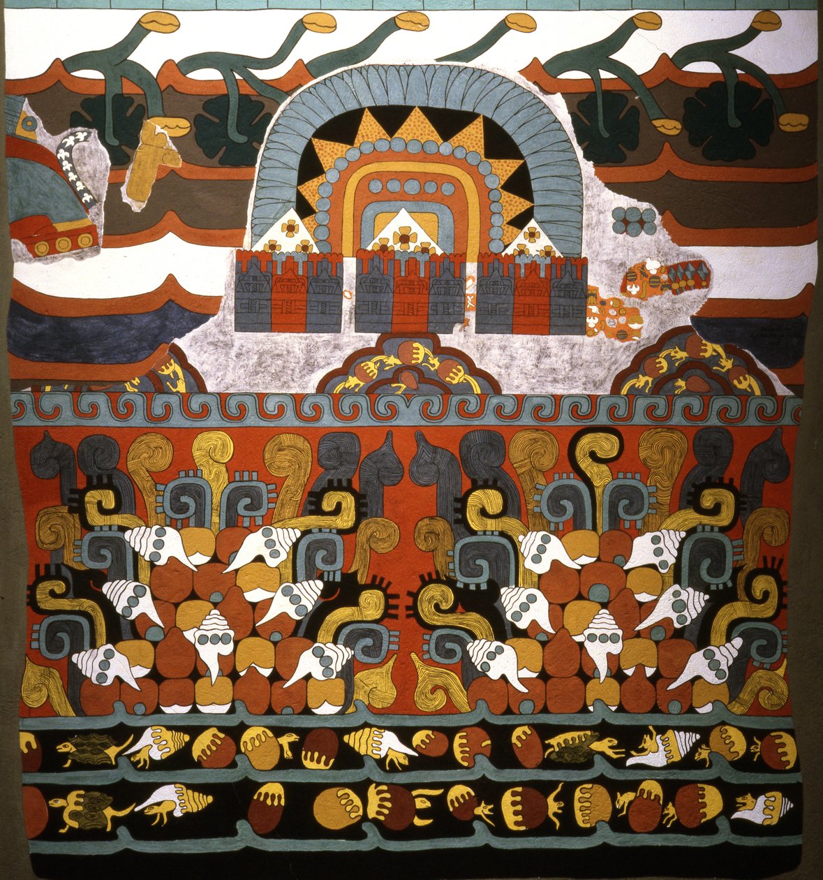 Tlalocan väggmålning från Teotihuacan, tidig klassisk period av Aztec