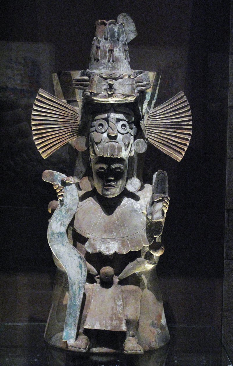 Rökelsebrännare i form av guden Tlaloc, Tlahuac, sen postklassisk period, ca 1500 av Aztec