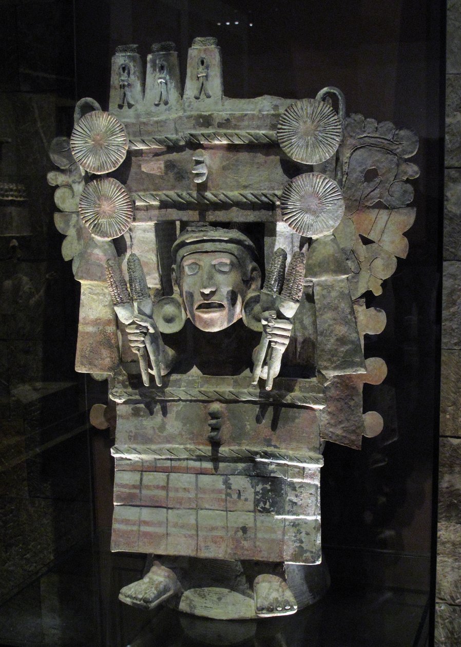 Rökelsebrännare i form av jordbrukets gudinna Chicomecoatl, Tlahuac, sen postklassisk period, ca 1500 av Aztec