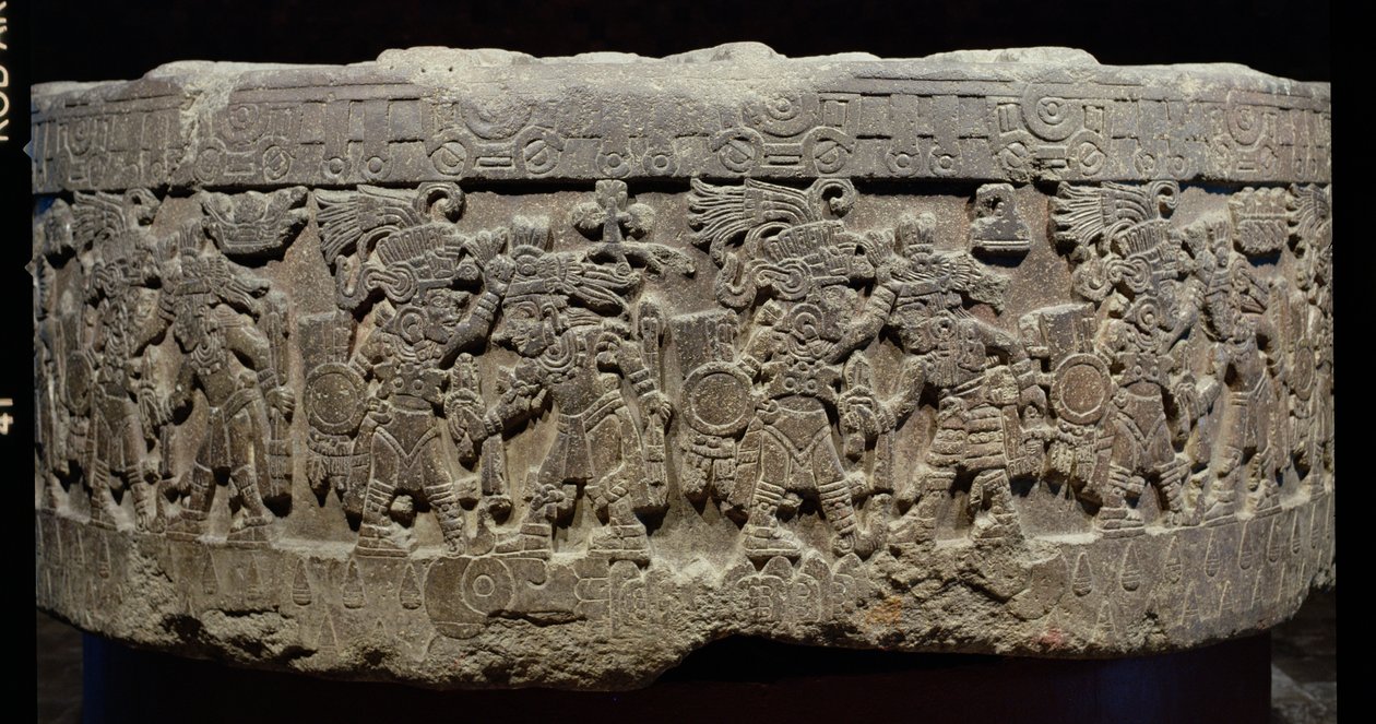 The Stone of Tizoc (c.1481-86) eller Temalacatl, 1325-1521 av Aztec