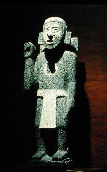 Fanebärare, sen efter klassisk period (1300-1521) (målad sten) av Aztec Aztec