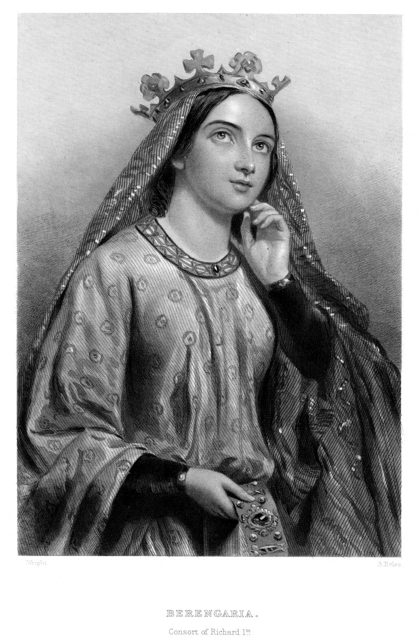 Berengaria av Navarra c1164-1230, drottninggemål till kung Richard I, 1800-talet. av B. Eyles