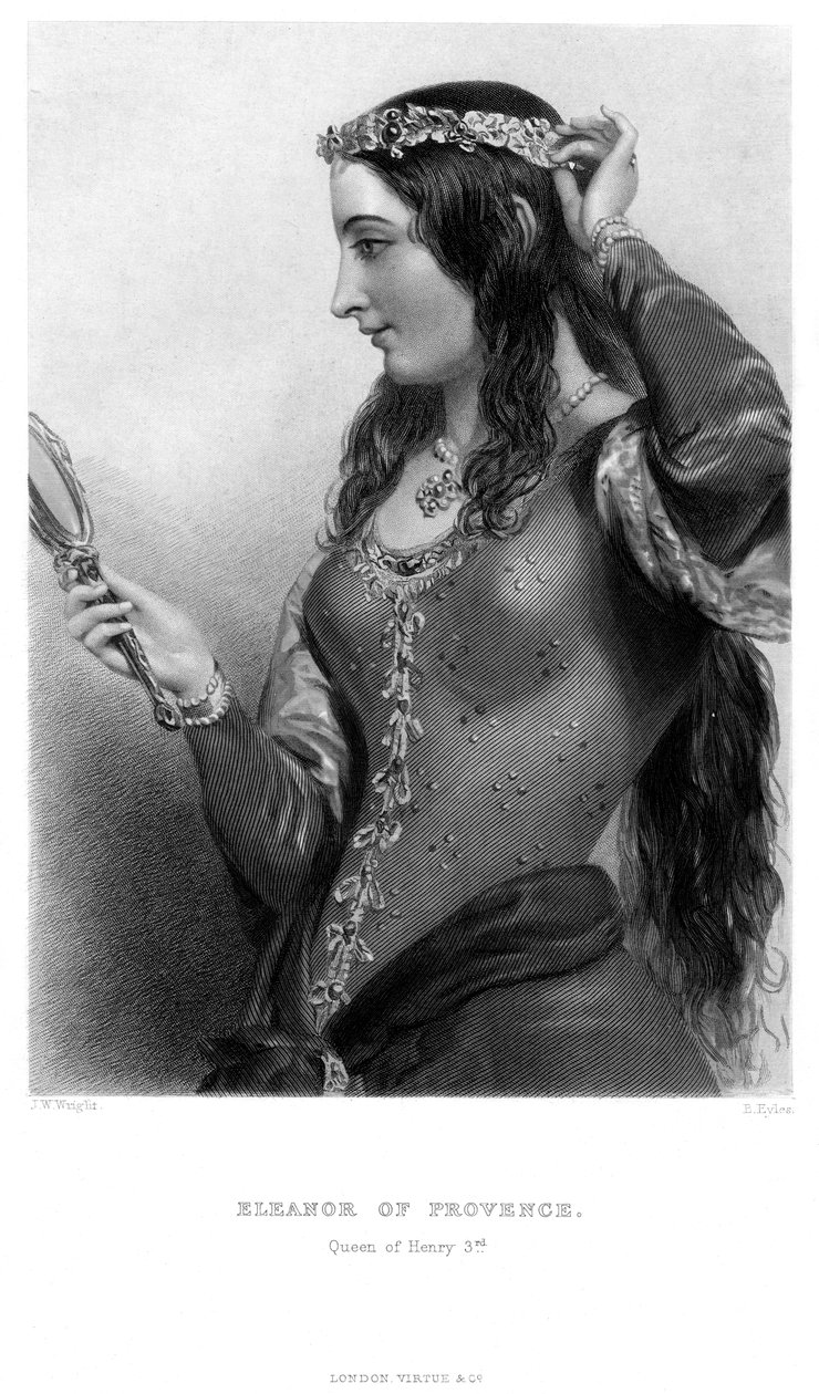 Eleanor av Provence c1223-1291, drottningkonsort till kung Henrik III, 1800-talet. av B. Eyles