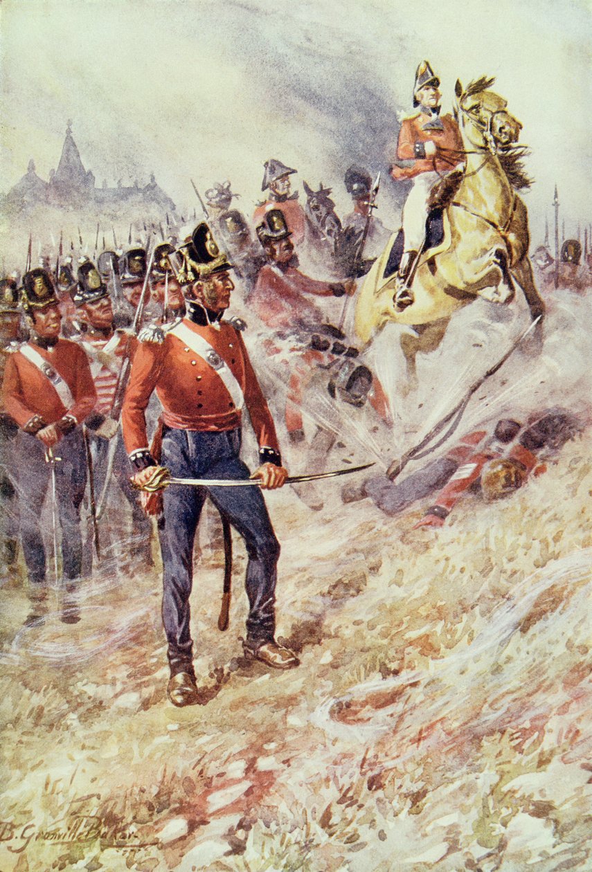 Sir John Moore (1761-1809) i Corunna, 16 januari 1809, från "British Battles on Land and Sea" redigerad av Sir Evelyn Wood (1838-1919) publicerad första gången 1915 av B. Granville Baker