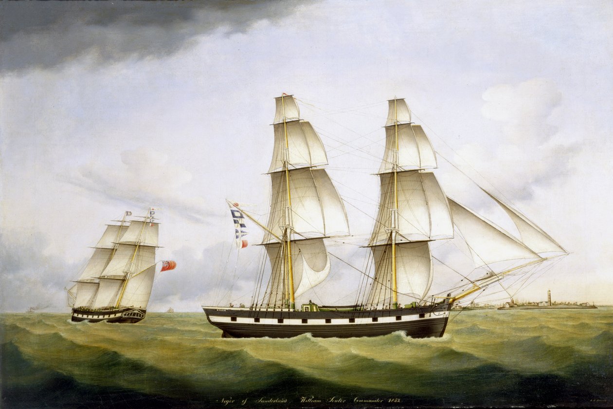 Niger av Sunderland, befälhavare av William Souter, 1852 av B. H. Hansen