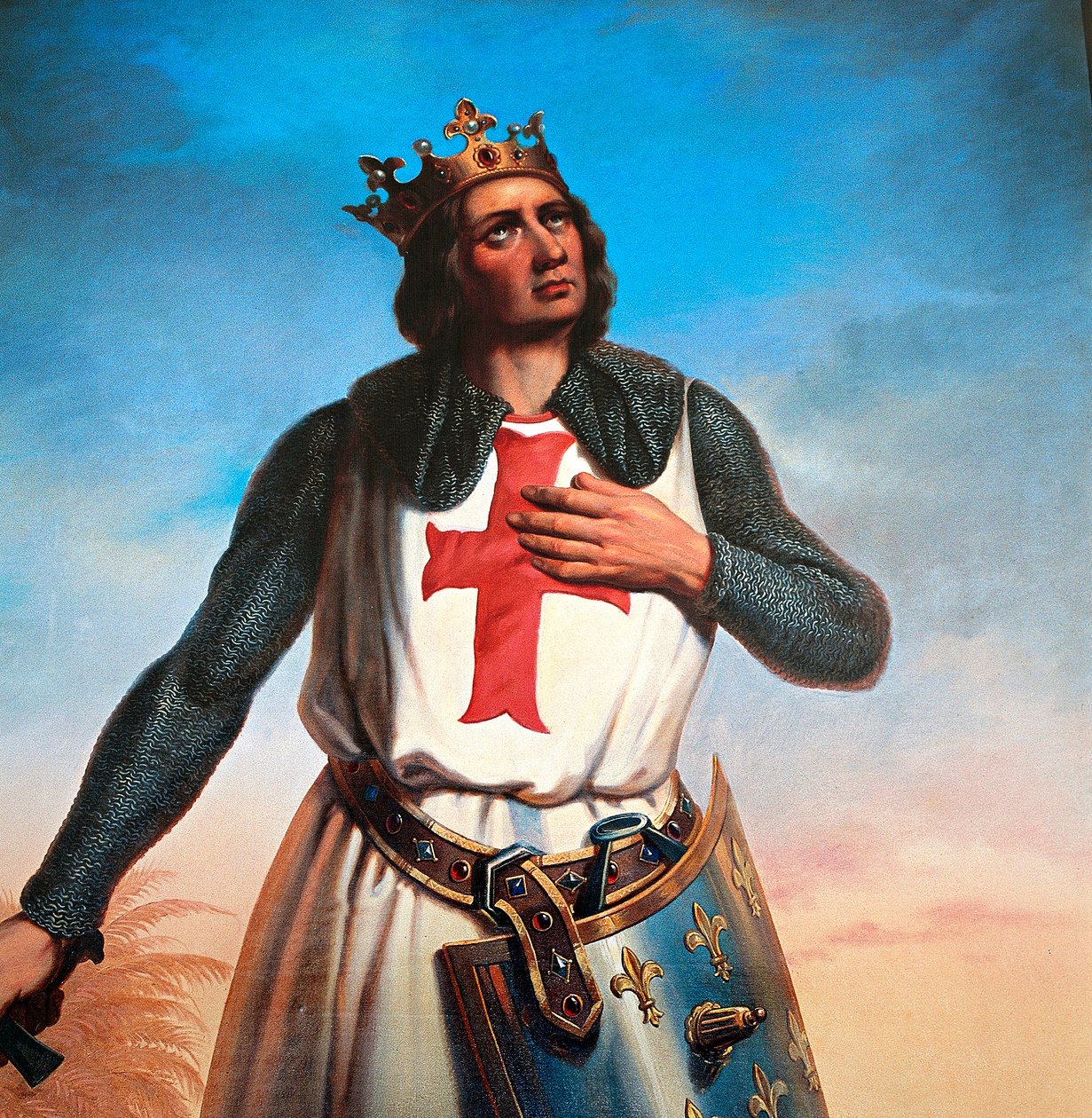 Porträtt av louis ix kung av Frankrike som kallas saint louis av B. Strobl