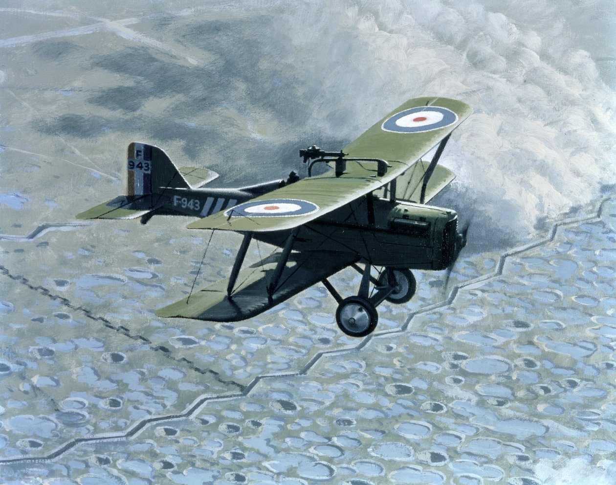 Royal Aircraft Factory SE5, ensits med Vickers och Lewis-pistol, driven av Hispano-Suiza av B. Withams