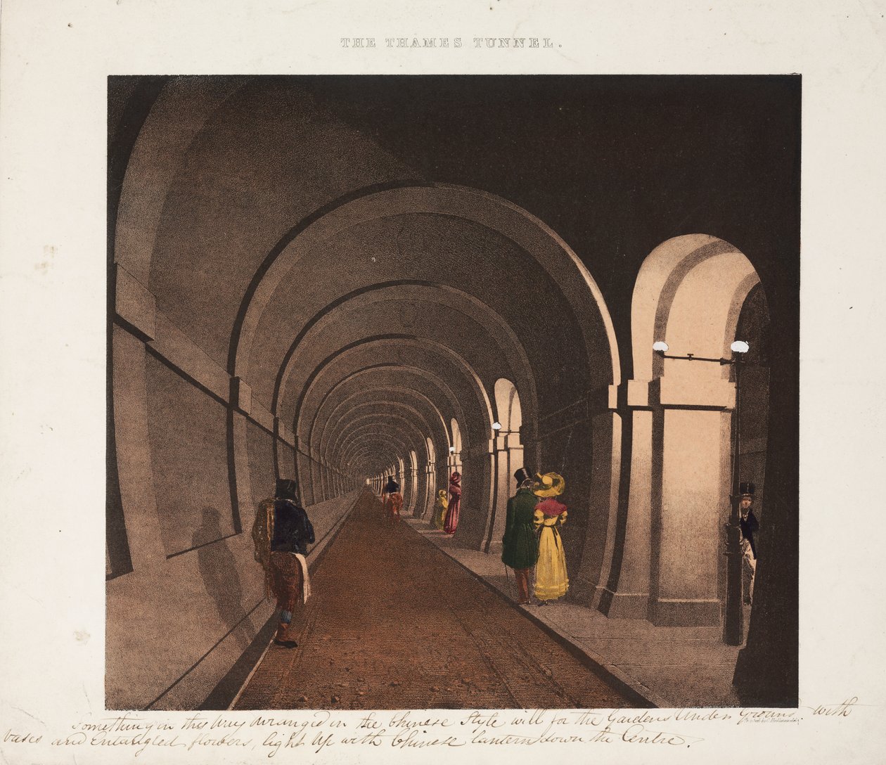 Themsen-tunneln, graverad av J.D. Harding, ca 1835 av B. after Dixie