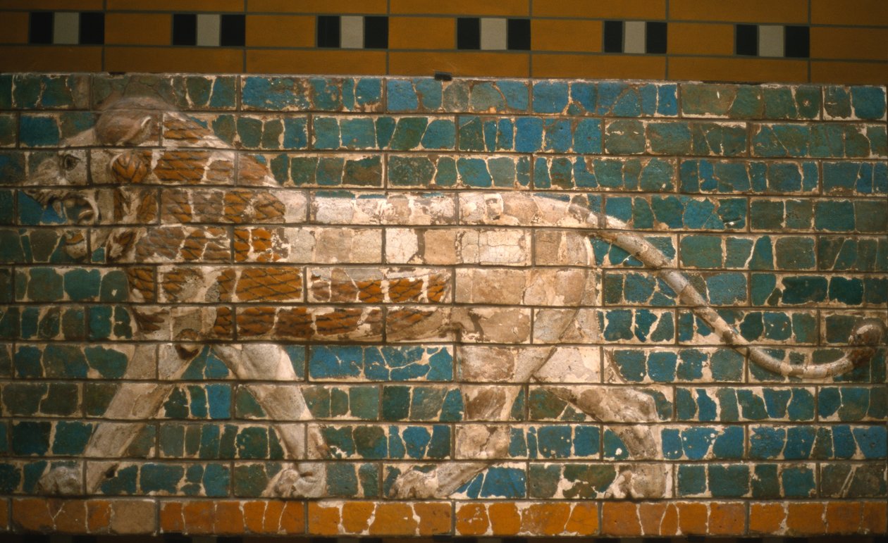 Lejon från Ishtarporten i Babylon (glaserat tegel) av Babylonian