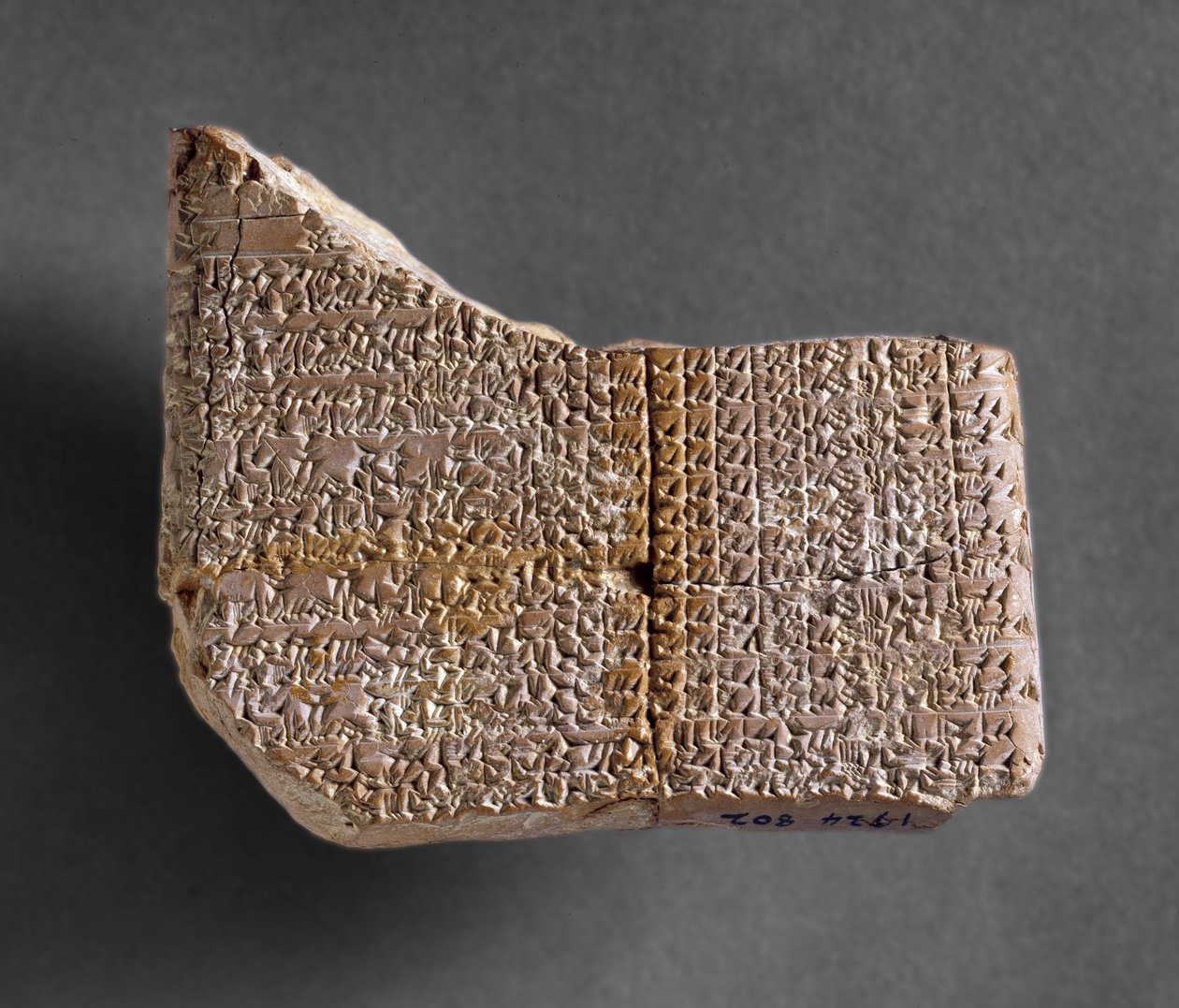Astronomisk tavla från Kish, med uppgifter om Venus uppgång och nedgång under de första sex åren av Babylons kungens regeringstid, 700-talet (huggen lera). av Babylonian