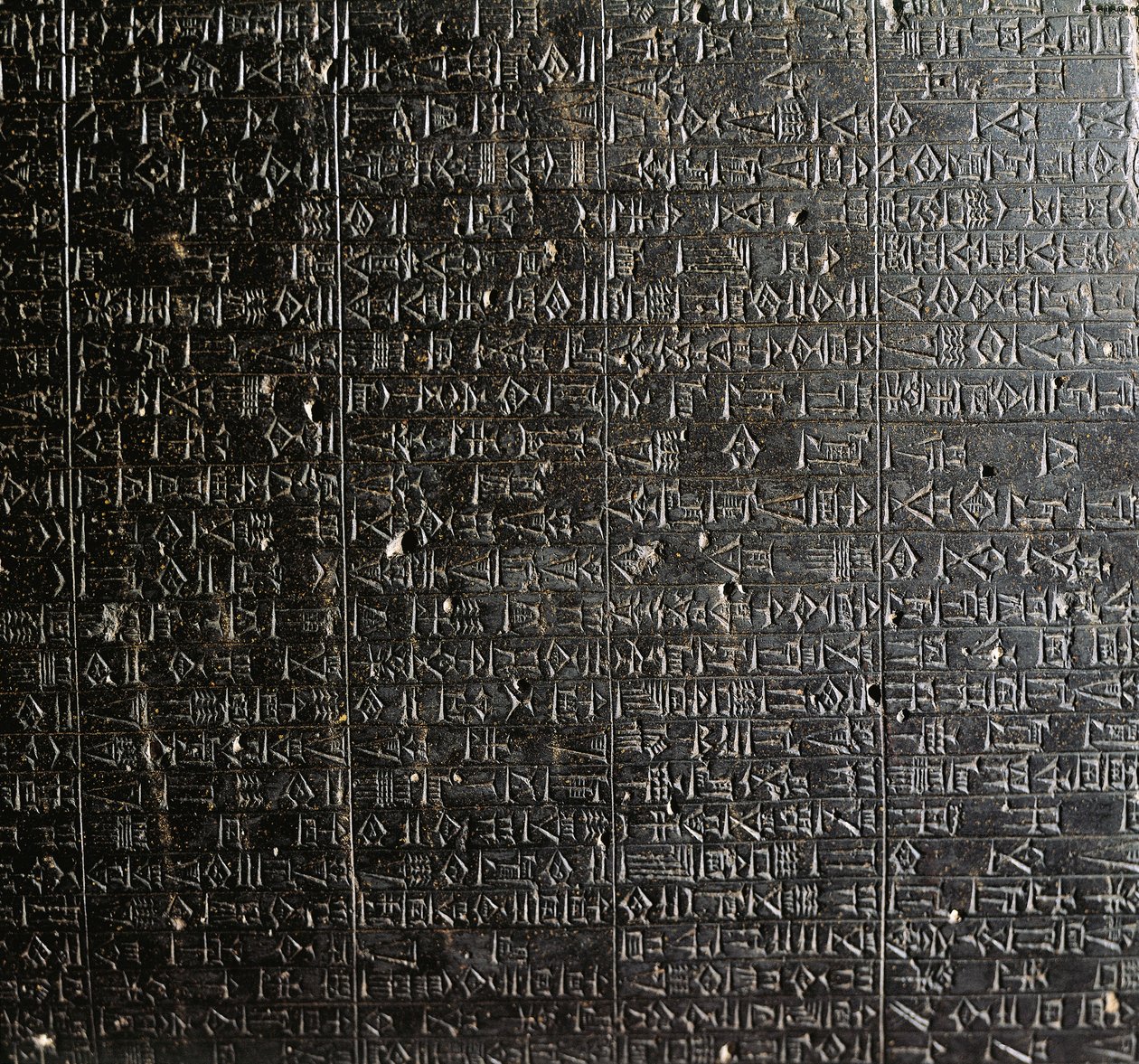 Diorite stela med kod av Hammurabi av Babylonian