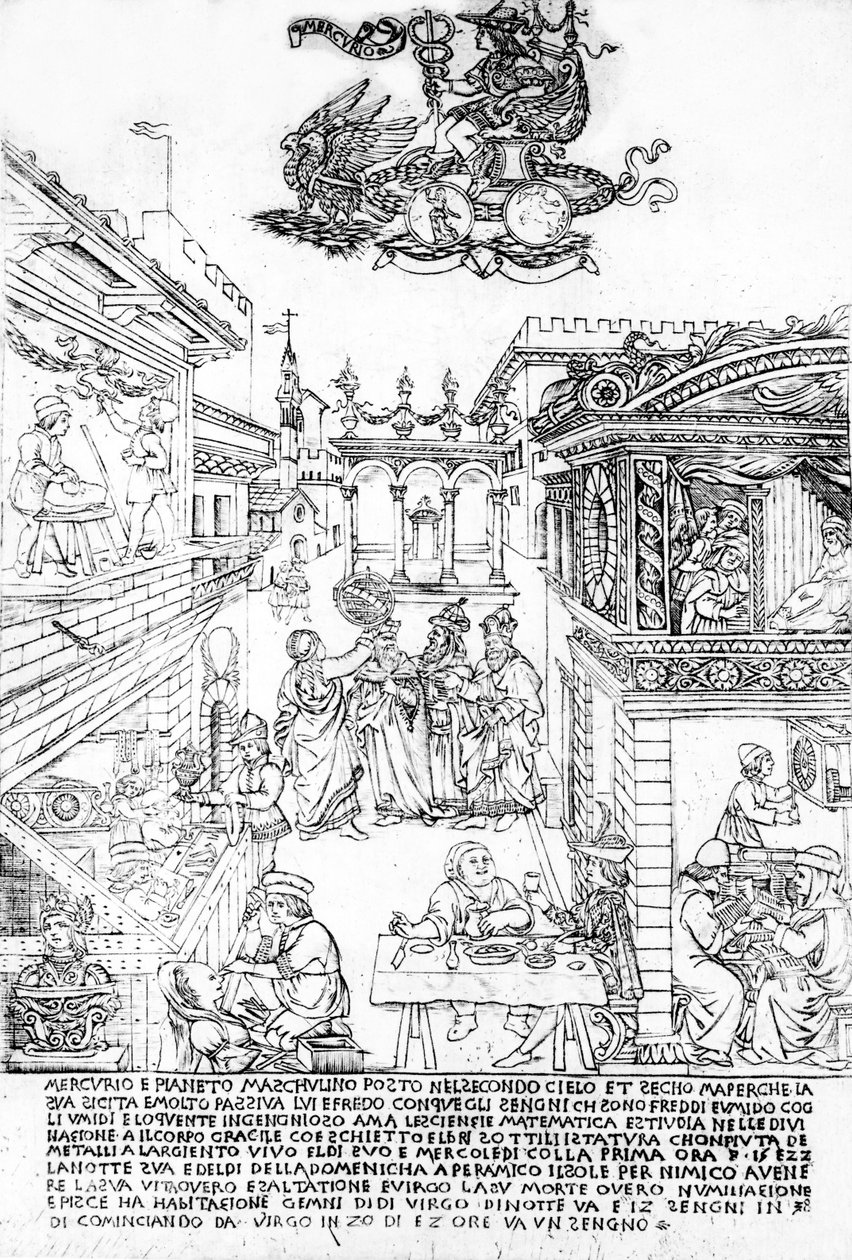 Mercury, ca 1464 (gravyr) av Baccio Baldini