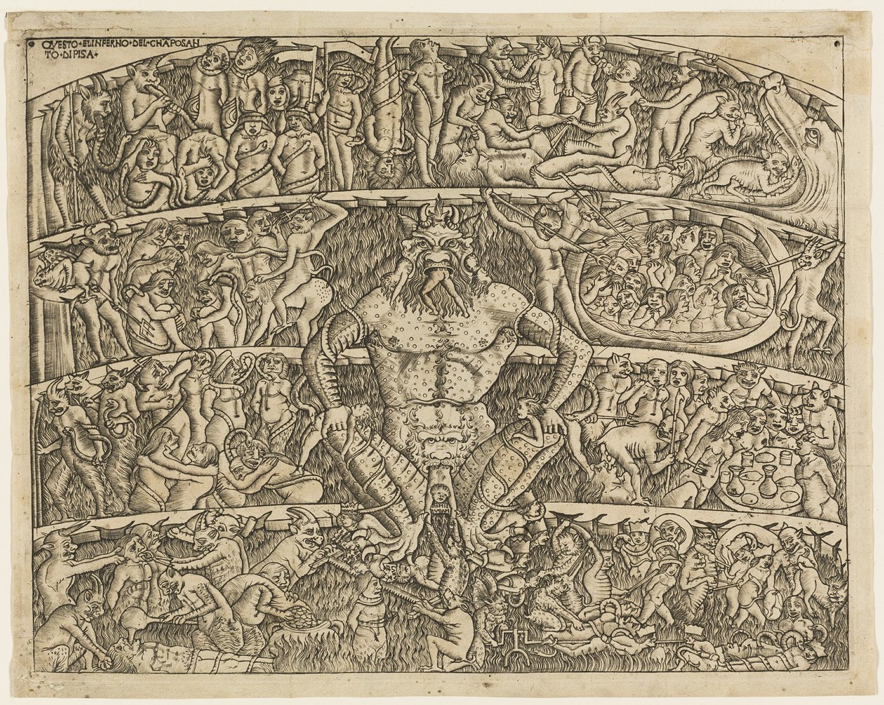 Inferno enligt Dante, från Campo Santo Frescos i Pisa av Baccio Baldini