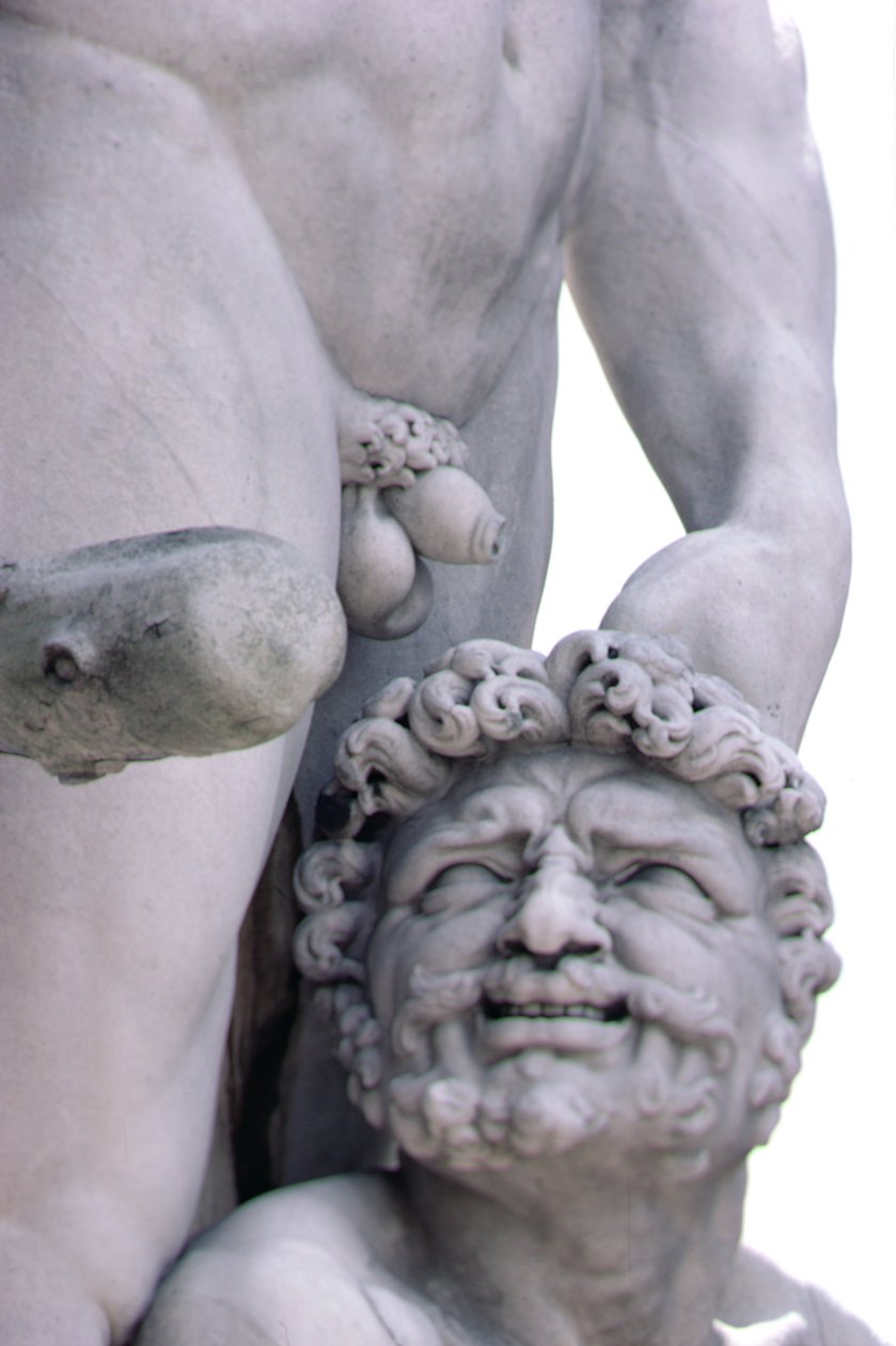 Detalj från statyn av Hercules och Cacus, 1534 av Baccio Bandinelli